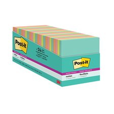Post-it® Super Sticky Notes - Supernova Neons Collection 3 x 3 in., cabinet pack 70-sheet pad (pkg 24)