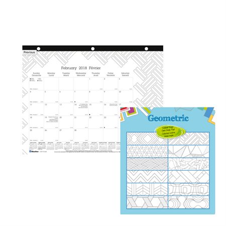 DoodlePlan™ Monthly Desk Pad Calendar (2020) 11 x 8-1 / 2", 3-hole punched for binder geometry