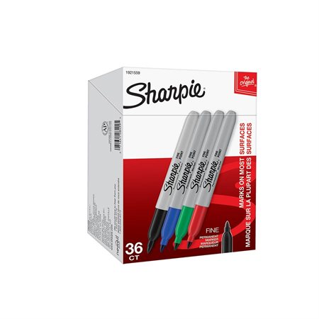 Marqueur fin Sharpie® Boîte de 36 couleurs variées