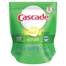 Cascade 2-in-1 Action Pacs® Dishwasher Detergent Package of 25 lemon