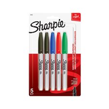 Marqueur fin Sharpie® Paquet de 5 couleurs variées