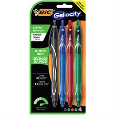 Gel-Ocity™ Retractable Rollerball Pen Package of 4 assorted colours