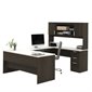 Ridgeley U-Shaped Workstation chocolate white / black