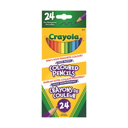 Crayola® Wood  Colouring Pencils Box of 24 with sharpener