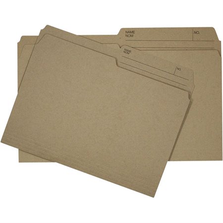 Reversible file folders 10-1 / 2-pt. Natural. 60% post-consumer fibre. letter size