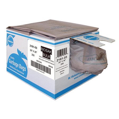 Sacs à ordures industriels compostables Biosak® Fort 26 x 36” (bte 150)