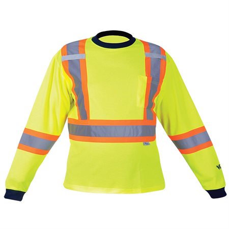 Safety Cotton Lined Long Sleeve Shirt Lime L