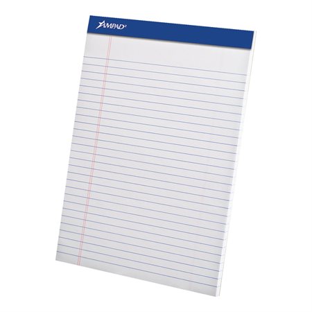 White Perforated Paper Pad wide ruled