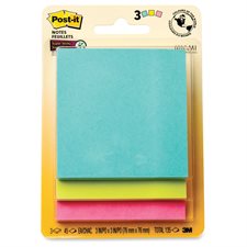 Post-it® Super Sticky Notes - Supernova Neons Collection 3 x 3 in. 45-sheet pad (pkg 3)