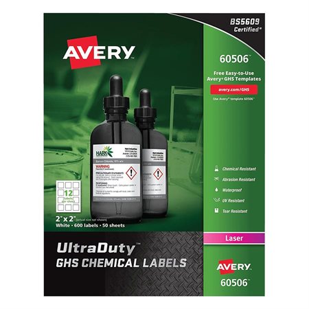 Étiquettes SGH pour produits chimiques UltraDuty™ 2 x 2" (600)