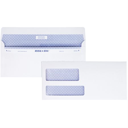 Reveal N Seal® White Envelope Double window. #9. 3-4 / 8 X 8-5 / 8 in.