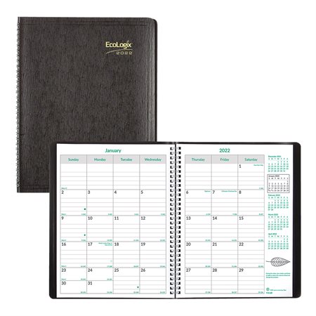 Agenda mensuel EcoLogix® (2025) anglais - 11 x 8-1 / 2 po