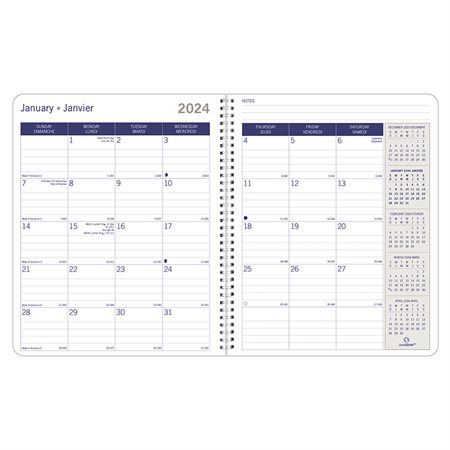 Agenda mensuel DuraGlobe™ (2026) Couverture semi-flexible rouge joyful