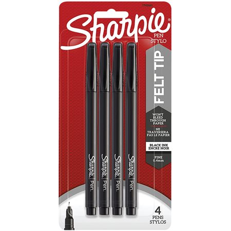 Marqueur Sharpie® Paquet de 4 noir