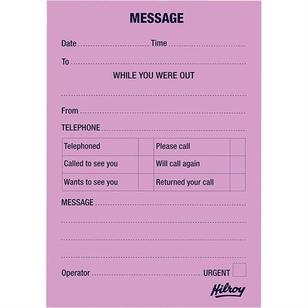 Telephone Message Pad Package of 10 English