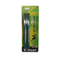 Stylos à bille roulante Hi-Tecpoint V5 / V7 0,5 mm. Paquet de 2. V5 vert