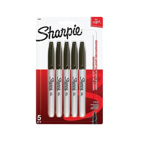 Marqueur fin Sharpie® Paquet de 5 noir