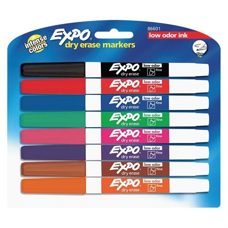 Expo® Low Odour Dry Erase Whiteboard Marker Fine. Pack of 8 assorted