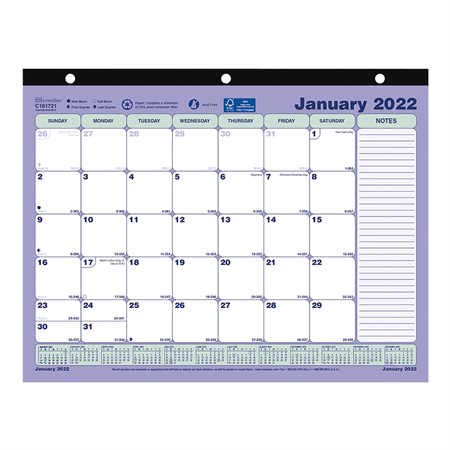 Calendrier sous-main mensuel (2025) 11 x 8-1 / 2 po anglais