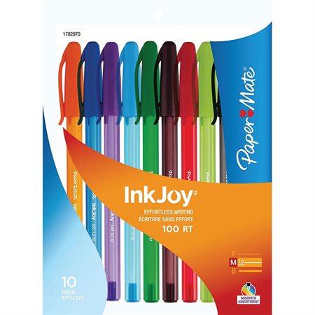 Stylos à bille InkJoy™ 100 Paquet de 10 couleurs mode variées