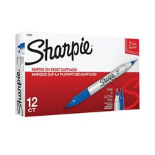 Marqueurs permanents Twin Tip Boîte de 12 bleu