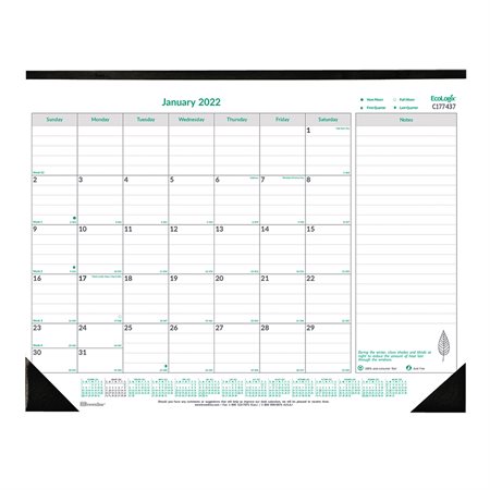 EcoLogix® Monthly Desk Pad Calendar (2025) English