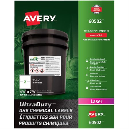 Étiquettes SGH pour produits chimiques UltraDuty™ 4-3 / 4 x 7-3 / 4" (100)