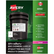 Étiquettes SGH pour produits chimiques UltraDuty™ 4-3/4 x 7-3/4" (100)