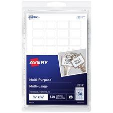 Étiquettes multi-usages autoadhésifs Rectangulaire 1/2 x 3/4 po ( pqt 540)