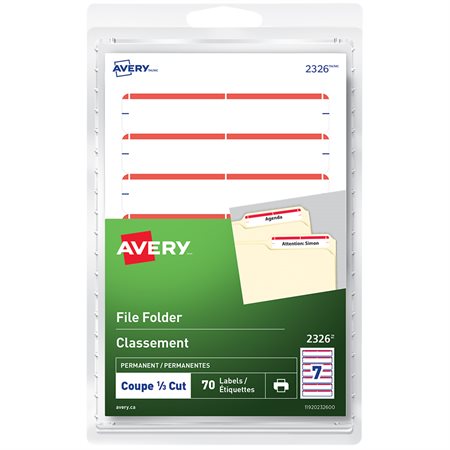 Self-Adhesive File Folder Labels red