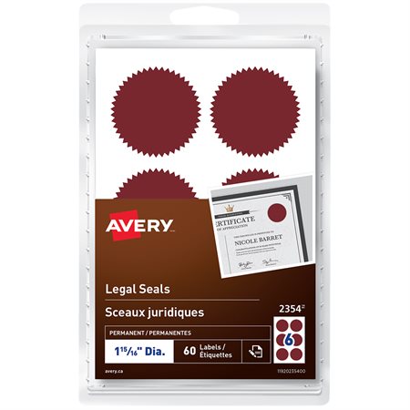 Self-Adhesive Legal Seals red