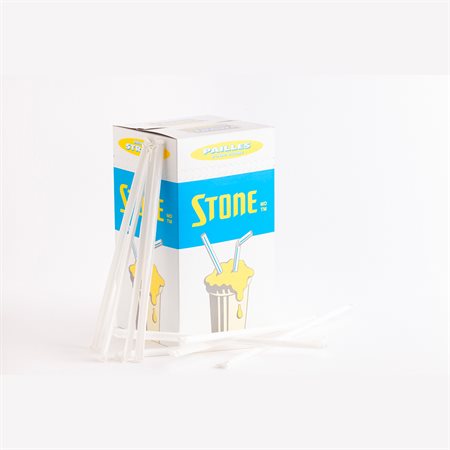 Compostable Plastic Straws striped, assorted colours