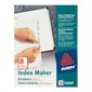 Intercalaires Index Maker® Blanc. Easy Apply™. 25 jeux. 8 onglets