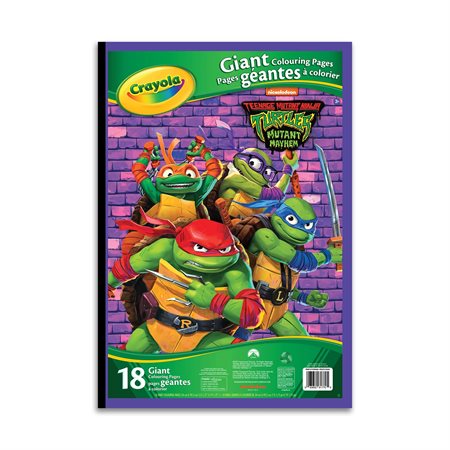 Cahier à colorier géant Crayola - Ninja Turtles - 18 pages