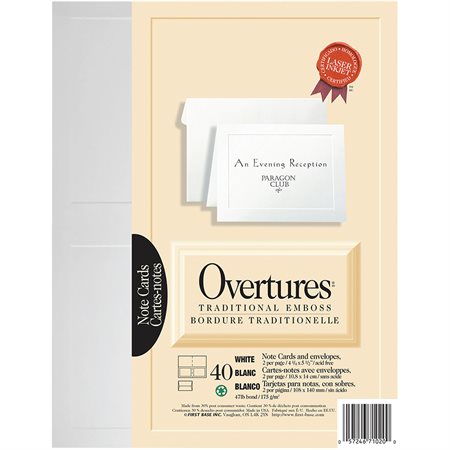 Cartes de notes Overtures® blanc