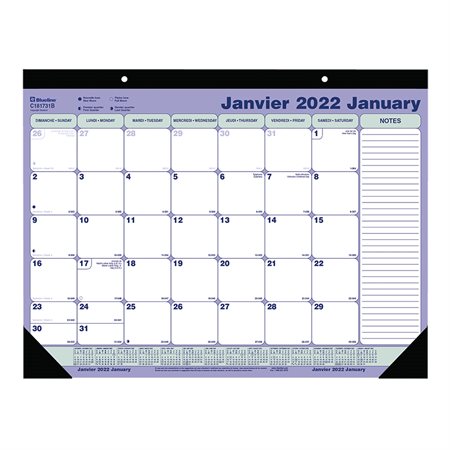 Calendrier sous-main mensuel (2025) 21-1 / 4 x 16 po bilingue