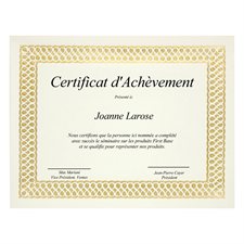 Certificats dorés métallisés St.James™ Elite Paquet de 12 Classique