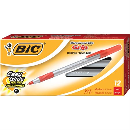 Stylos à bille Round Stic™ Grip Pointe moyenne rouge