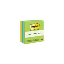 Feuillets originaux Post-it® - collection paradis floral 4 x 4 po, lignés bloc de 200 feuillets (pqt 3)