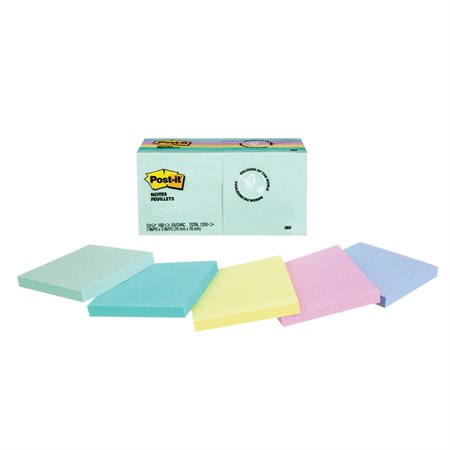 Feuillets originaux Post-it® - Bistro sur la plage 3 x 3 po bloc de 100 feuillets (pqt 12)