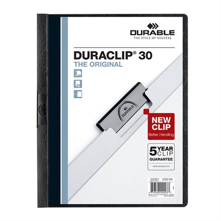 Couverture de présentation DURACLIP® Capacité de 30 feuilles noir