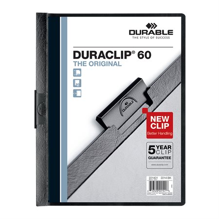 Couverture de présentation DURACLIP® Capacité de 60 feuilles noir