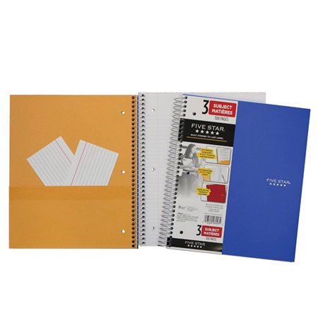 Five Star® Spiral Notebook 3 subjects, 300 pages ruled