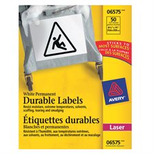 Étiquettes durables blanches TrueBlock™ 8-1/2 x 11” (50)