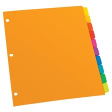 Poly Plain Tab Dividers 10 tabs