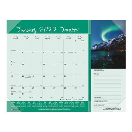 Monthly Desk Pad Calendar (2025) Canadian provinces