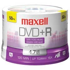 16x Writable DVD+R Disk On spindle pkg 50