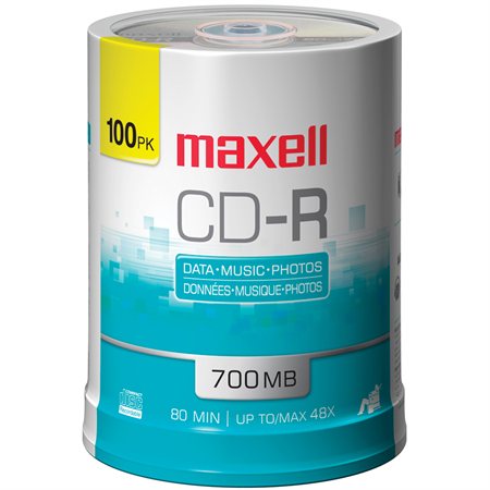 48x Writable CD-R On spindle pkg 100