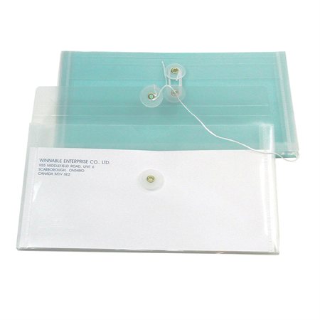 Enveloppe transparente expansible Attache ficelle. 9-1 / 2 x 5 po.