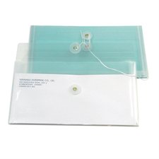 Enveloppe transparente expansible Attache ficelle. 9-1/2 x 5 po.